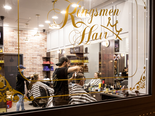 photo of Kingsmen Hair barber window in Maitland