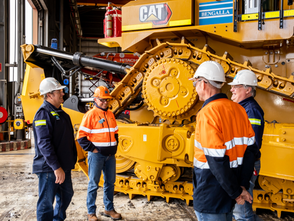 WesTrac D11 dozer and men at Bengalla Mine