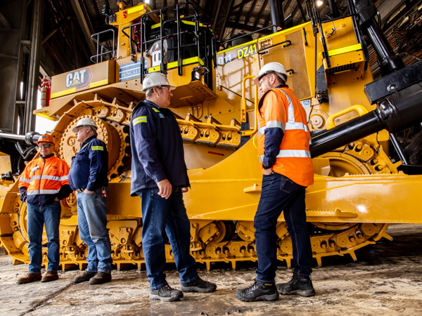 WesTrac D11 dozer and men at Bengalla Mine